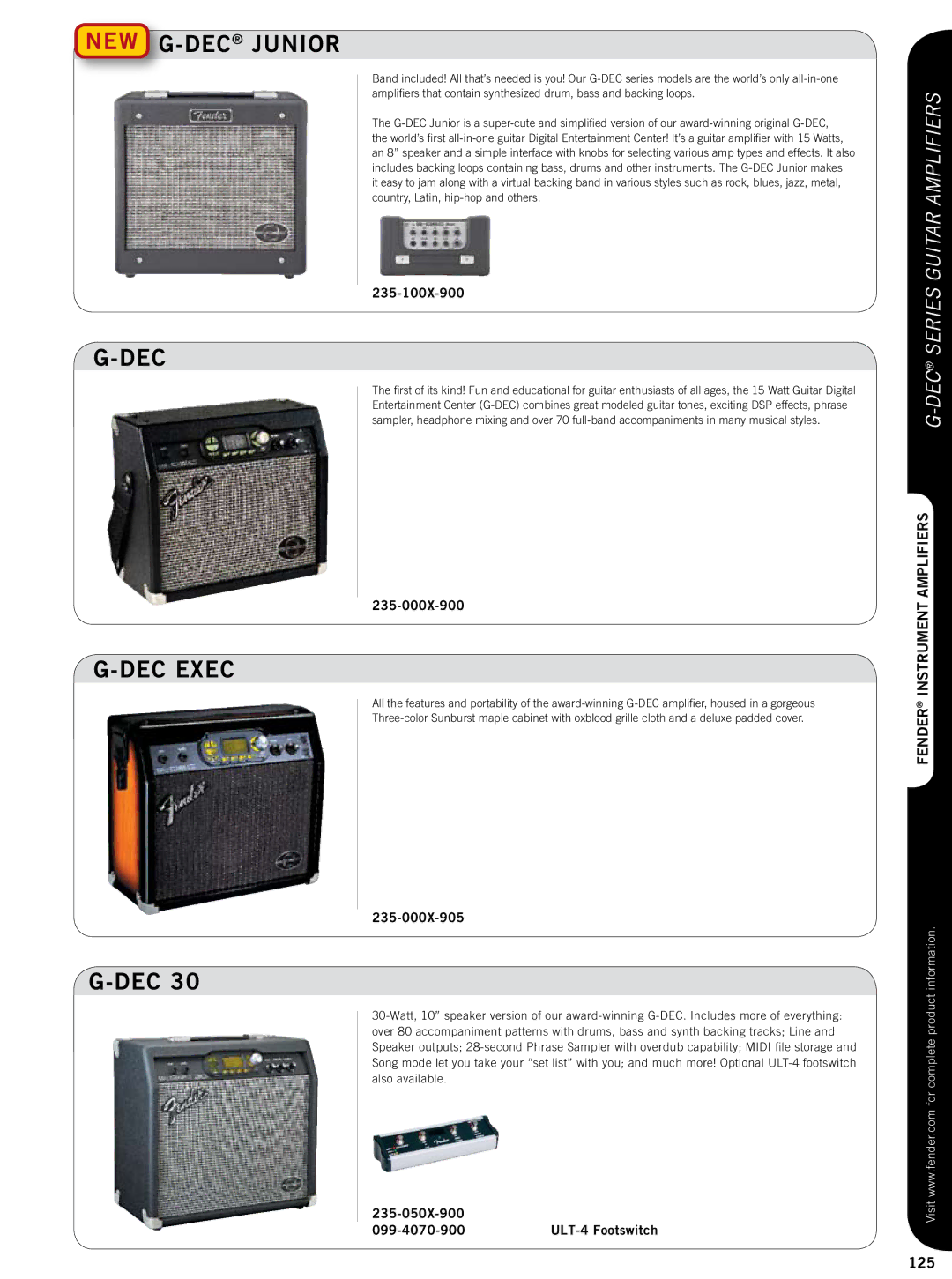 Fender 815-050X-000, 811-000X-010, 814-050X-000, 815-060X-000 manual New G-Decjunior, DEC Exec 