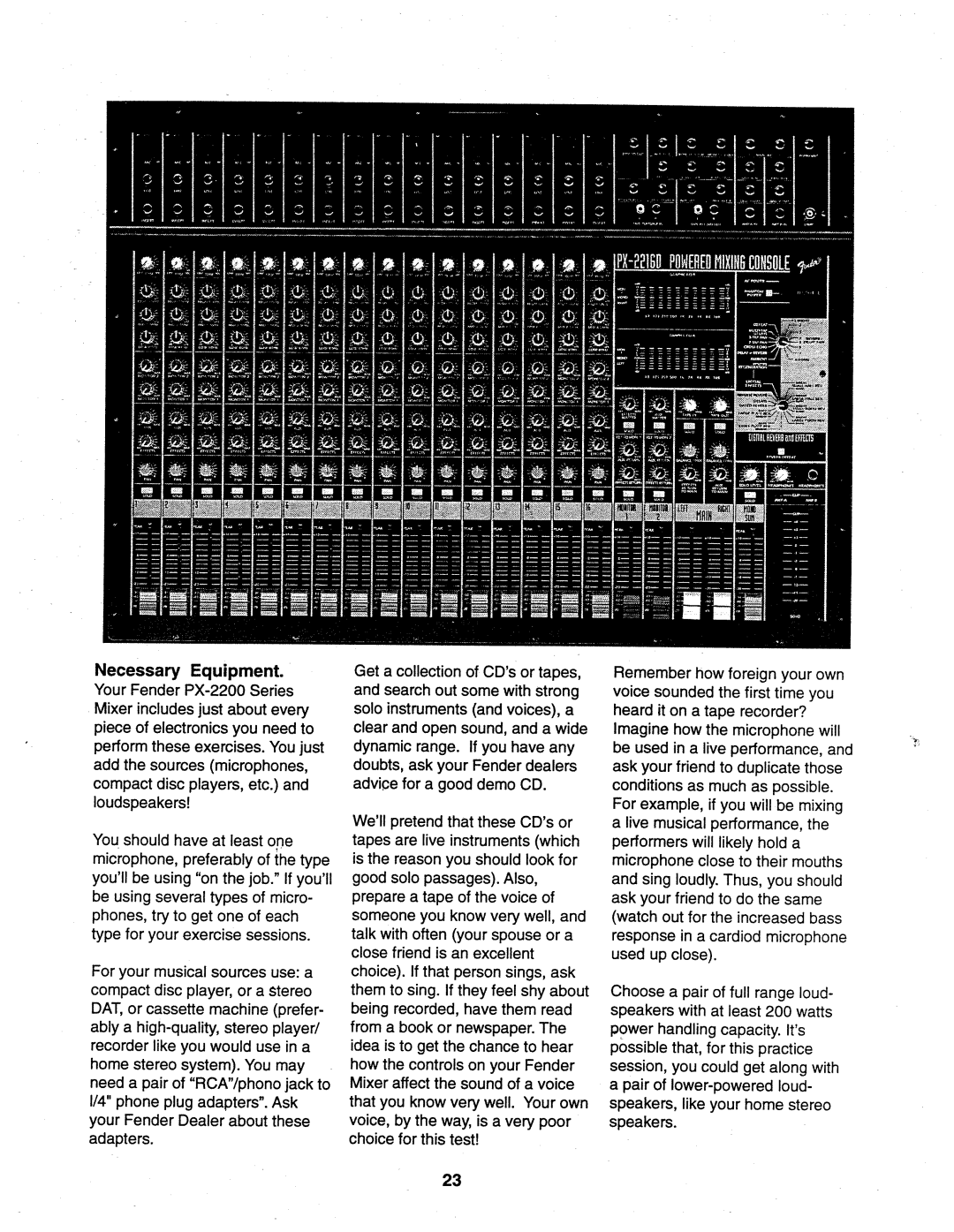 Fender PX-2212D, PX-2216D, PX-2208D manual 