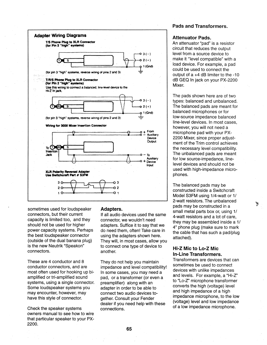 Fender PX-2216D, PX-2212D, PX-2208D manual 