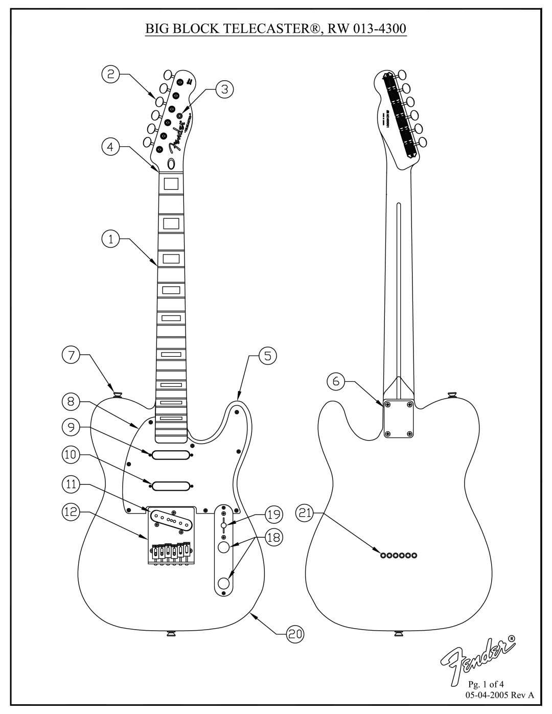 Fender RW 013-4300 manual 