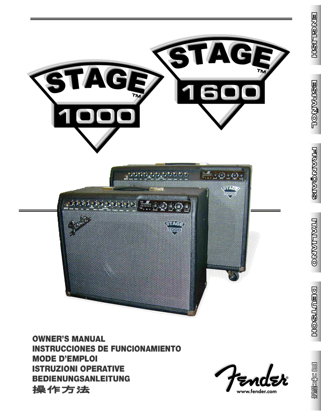 Fender Stage 1600, Stage 1000 manual 