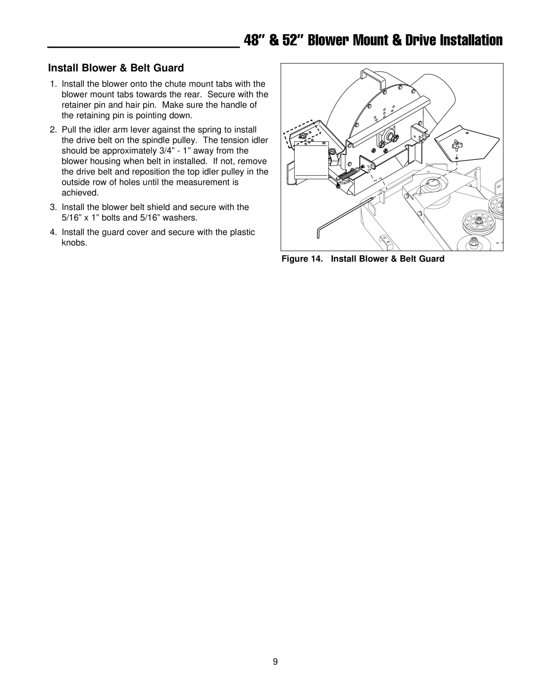 Ferris Industries IS3000z Series, 1000z Series manual Install Blower & Belt Guard 