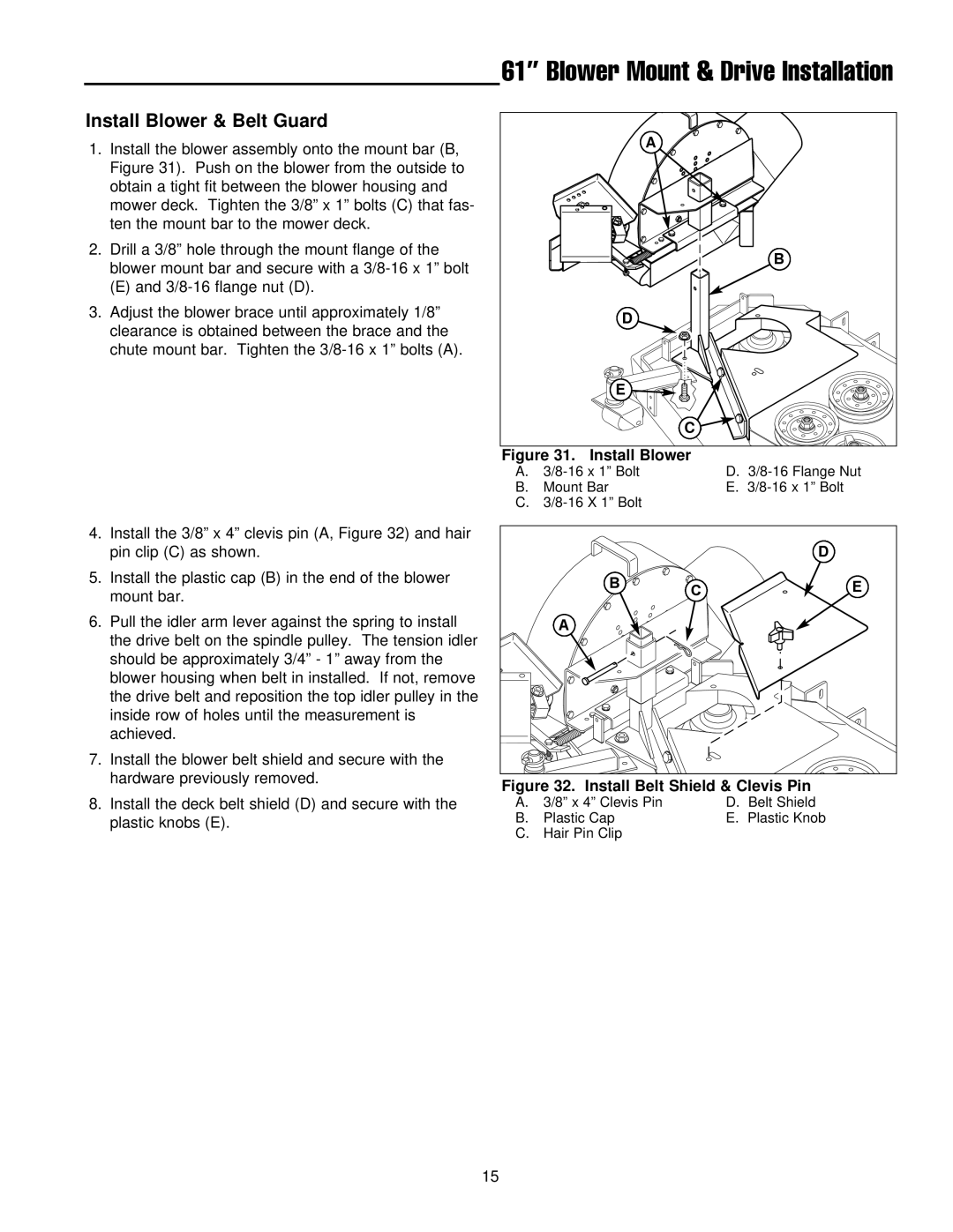 Ferris Industries IS3000z Series, 1000z Series manual Install Blower 