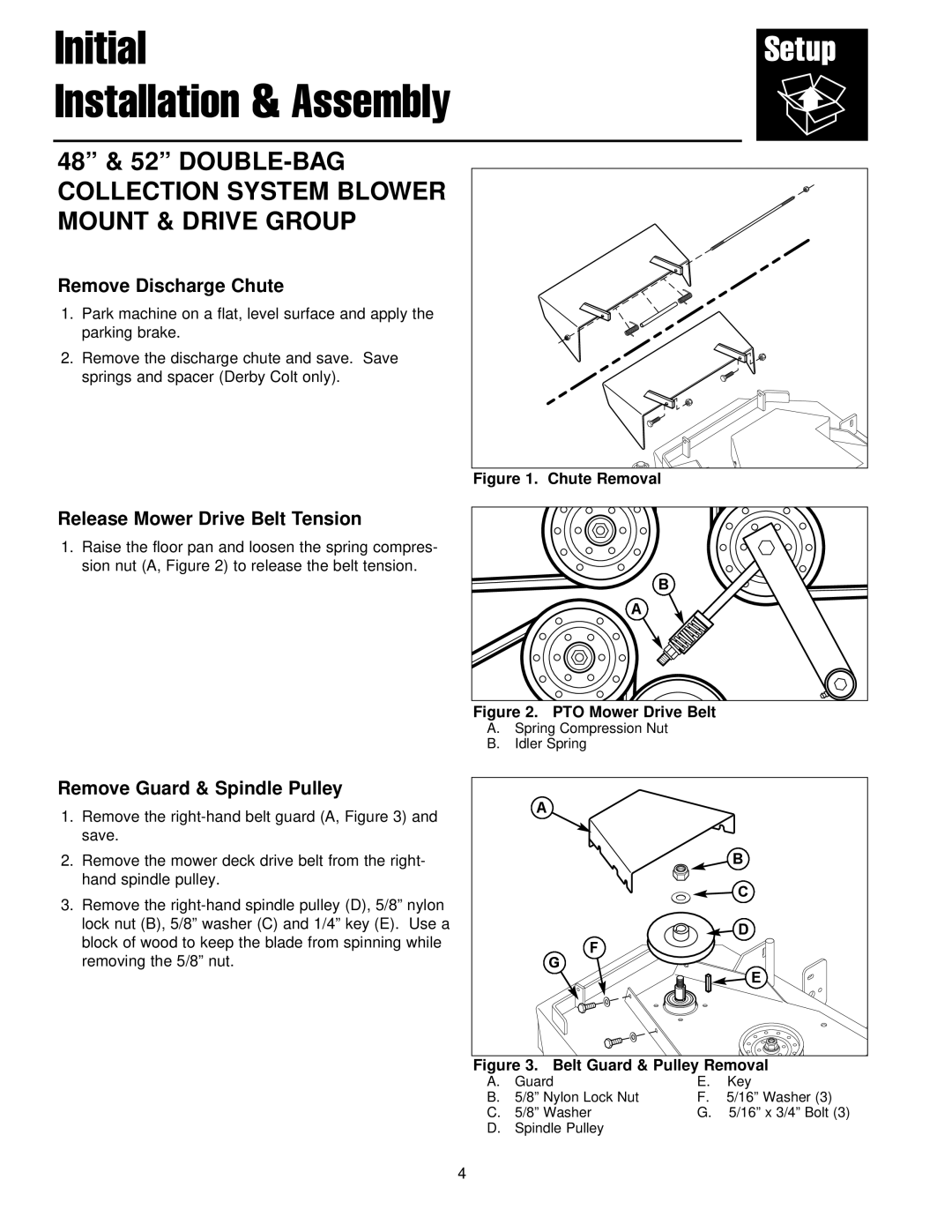 Ferris Industries 1000z Series Remove Discharge Chute, Release Mower Drive Belt Tension, Remove Guard & Spindle Pulley 