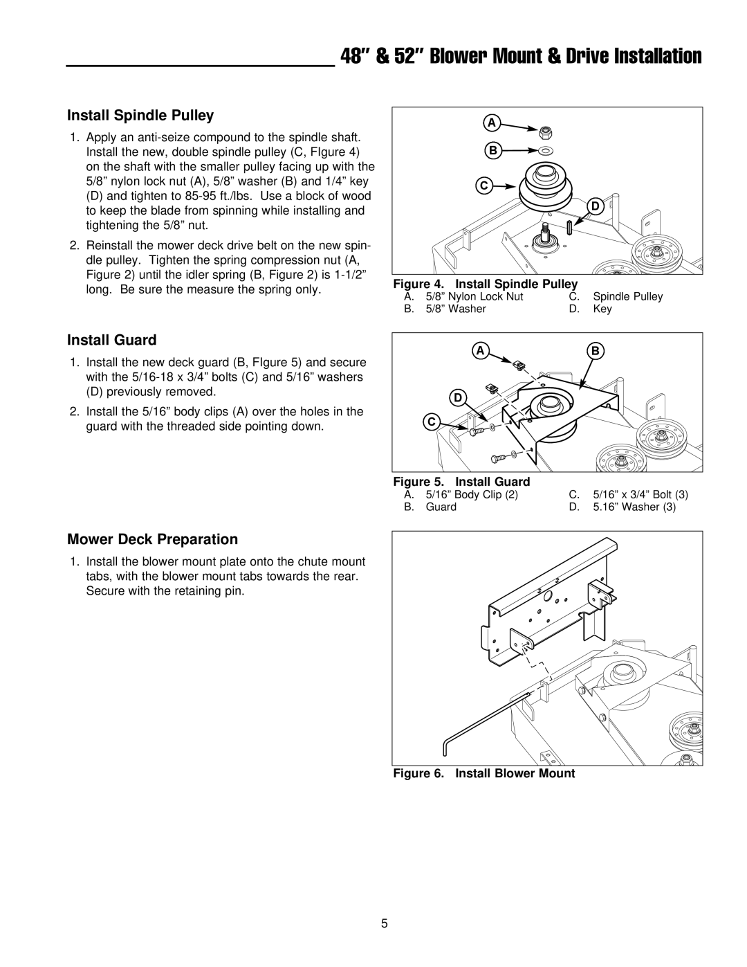 Ferris Industries IS3000z Series, 1000z Series manual Install Spindle Pulley, Install Guard, Mower Deck Preparation 