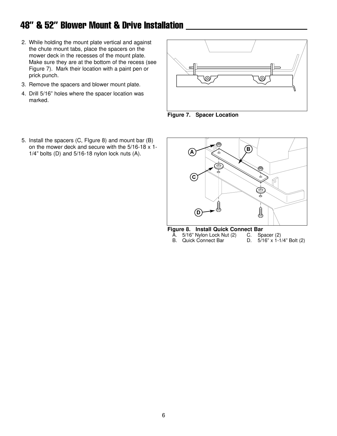 Ferris Industries 1000z Series, IS3000z Series manual 48 & 52 Blower Mount & Drive Installation 