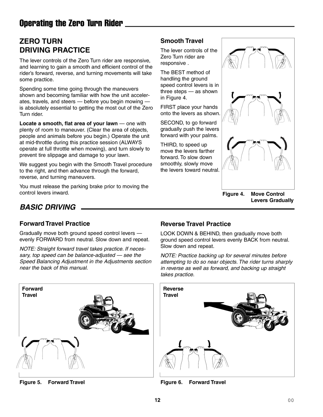 Ferris Industries 1000ZKAV23/61, 1000ZKAV21/48CE manual Zero Turn Driving Practice, Smooth Travel, Forward Travel Practice 