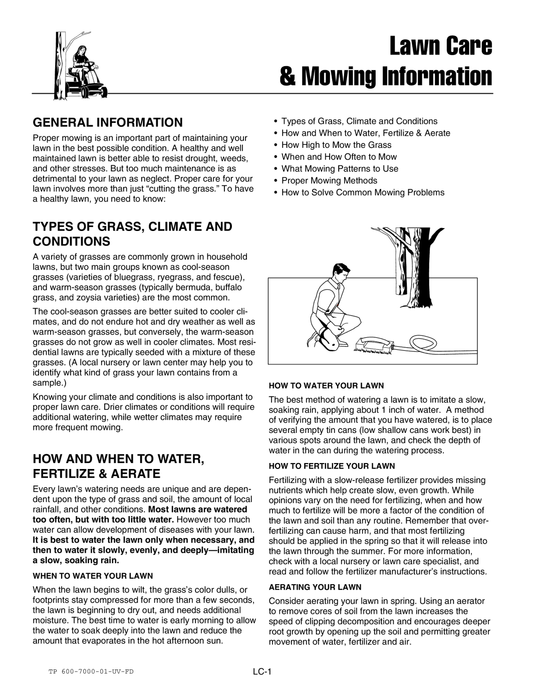 Ferris Industries 1000ZK27/61, 1000ZKAV23/61, 1000ZKAV21/48CE General Information, Types of GRASS, Climate and Conditions 