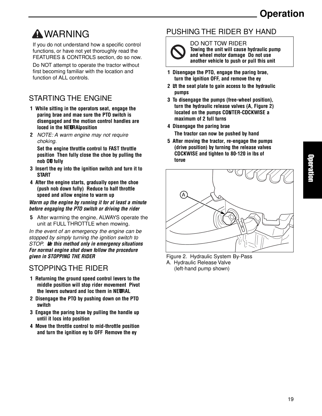 Ferris Industries 5900715 IS2000ZBV30/61 AUS/NZ, 30HP, 61 CUT ZERO-TURN RIDING MOWER manual Starting the Engine 