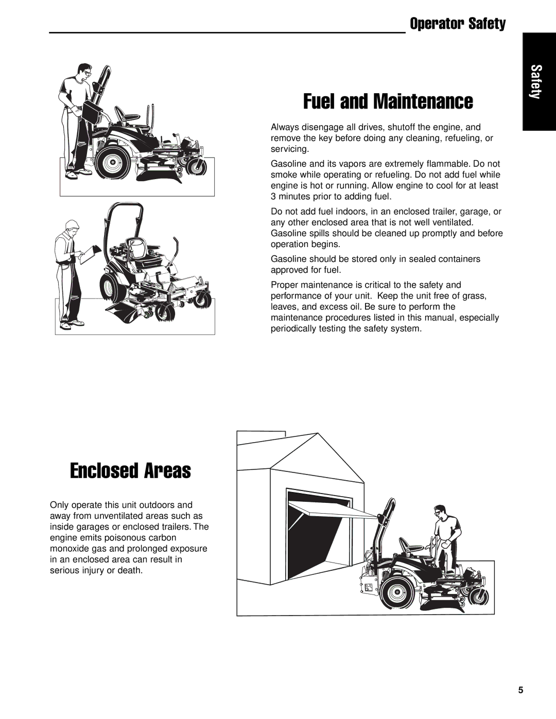 Ferris Industries 5900754 IS2000ZKAV3461SS, 34HP, 61 CUT ZERO-TURN RIDING MOWER manual Fuel and Maintenance 