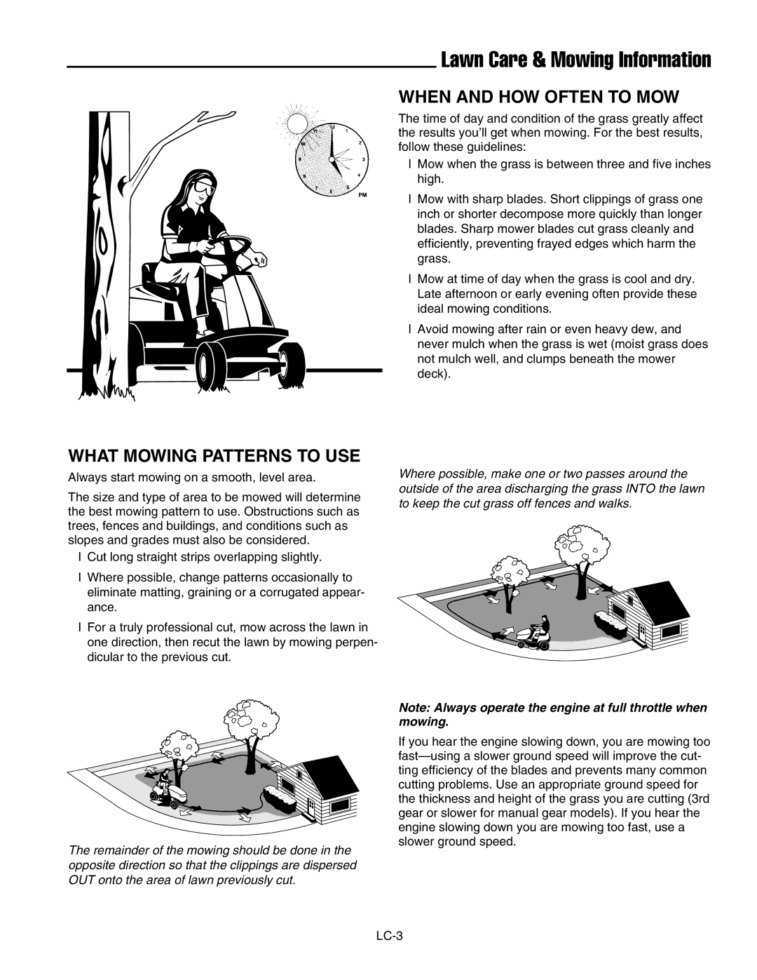 Ferris Industries BGF48KAV15, BGF36KAV15 manual When and HOW Often to MOW, What Mowing Patterns to USE 