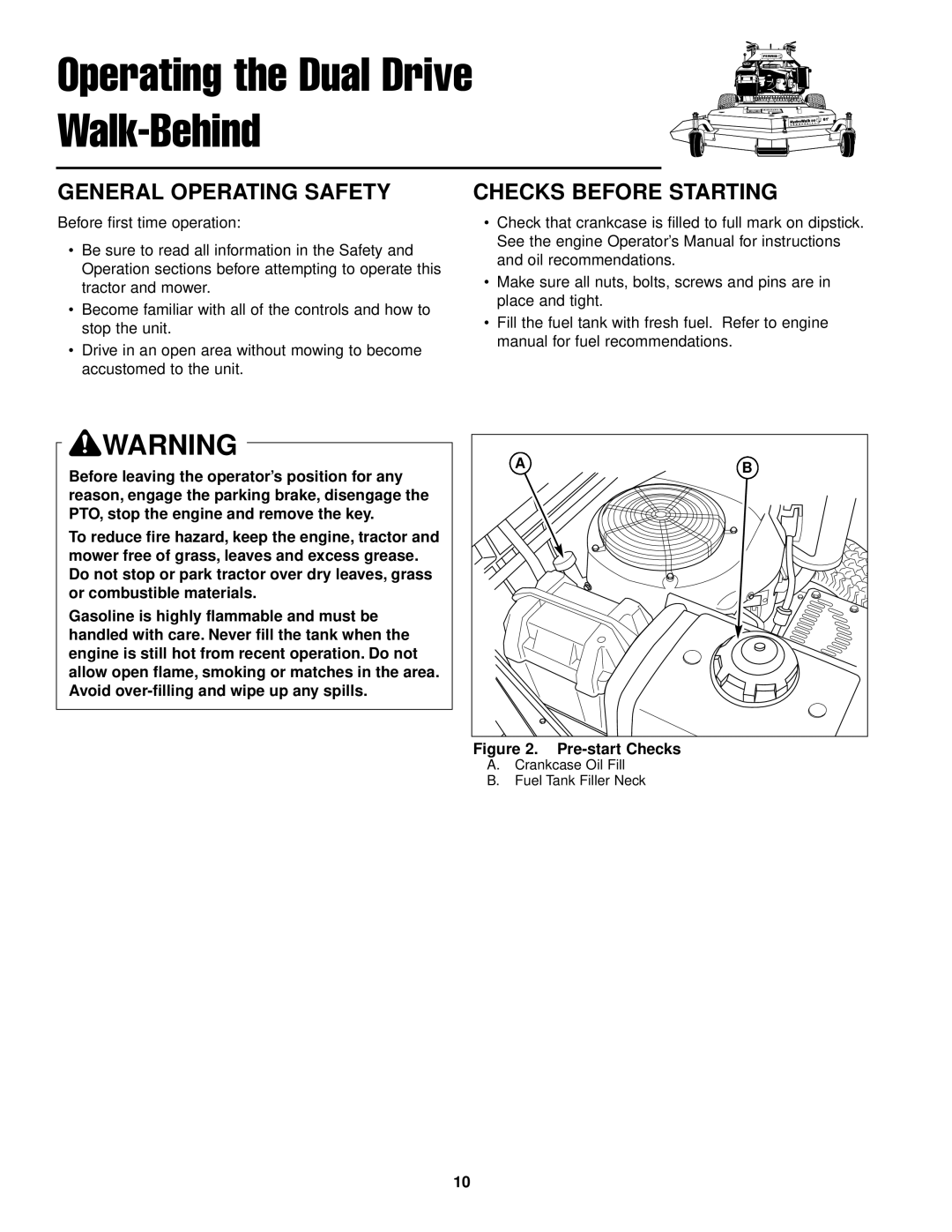 Ferris Industries DDSKAV15CE, DDSKAV17CE, DDSKAV23CE manual General Operating Safety, Checks Before Starting 