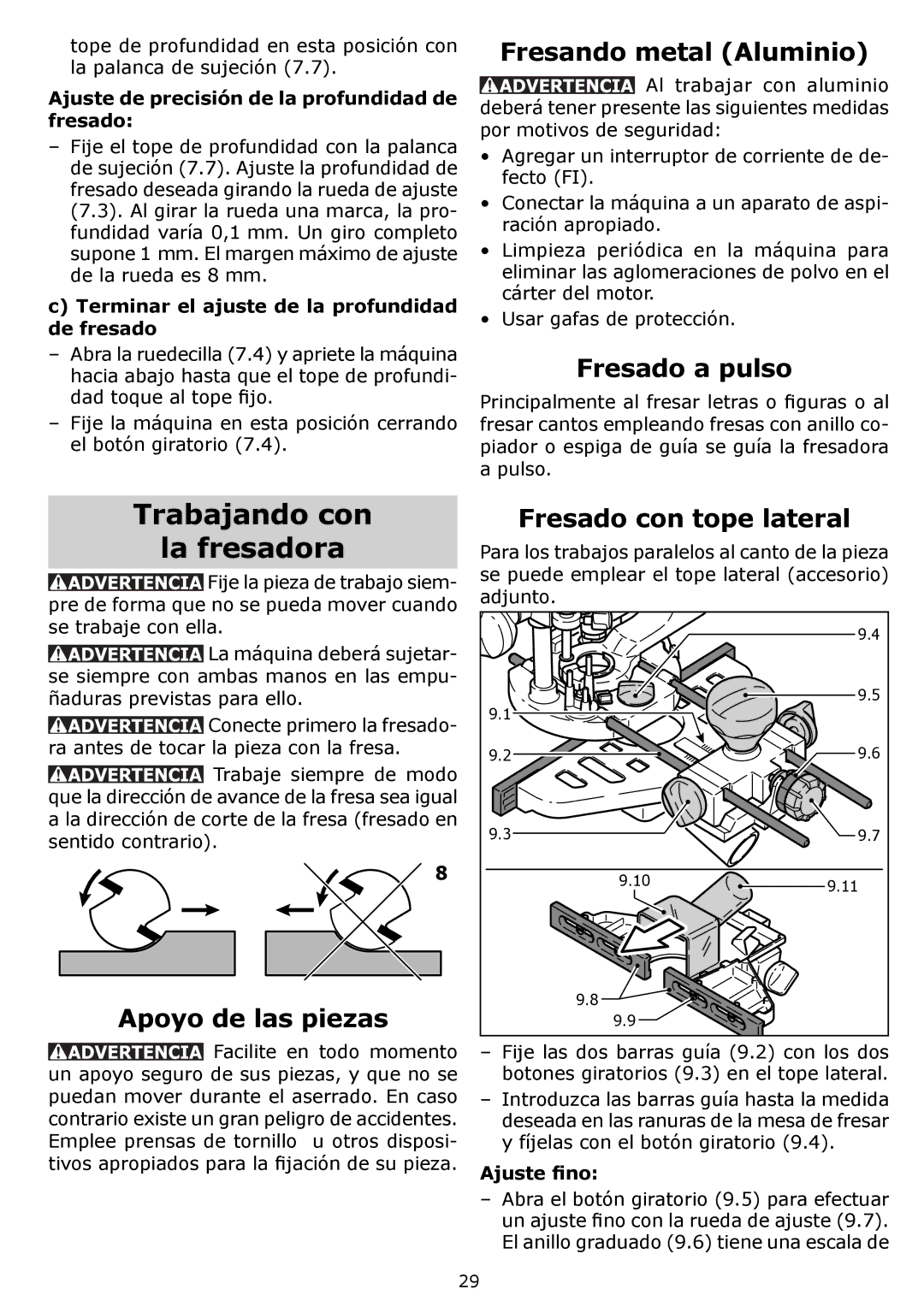 Festool PN574342, PI574342 Trabajando con La fresadora, Fresando metal Aluminio, Fresado a pulso, Apoyo de las piezas 