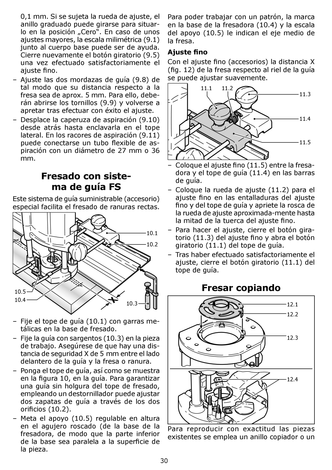 Festool OF 1400 EQ, PI574342, PN574342, PAC574342 instruction manual Fresado con siste Ma de guía FS, Fresar copiando 