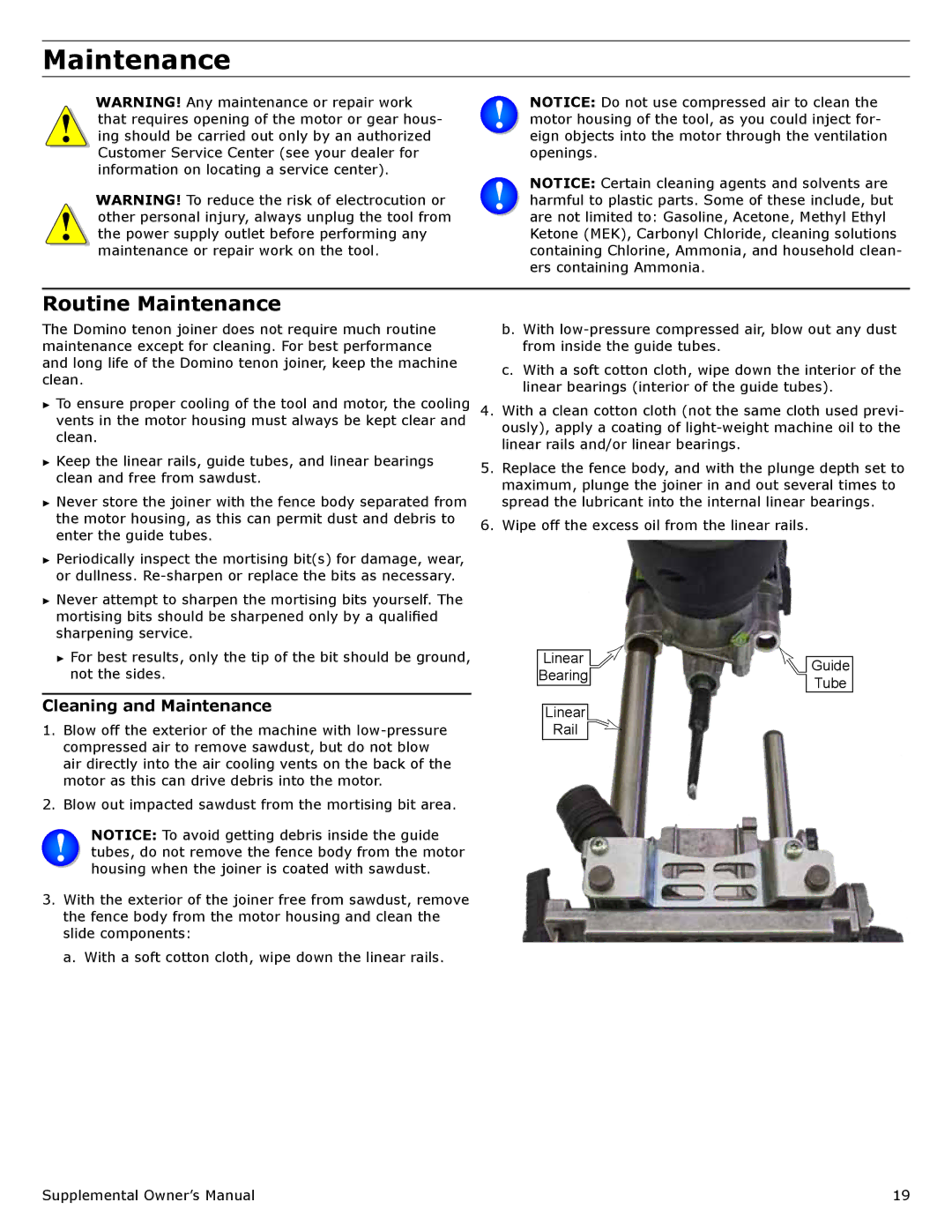 Festool PI574422, PI574447, PN574447, PN574422, PD574447 user manual Routine Maintenance, Cleaning and Maintenance 