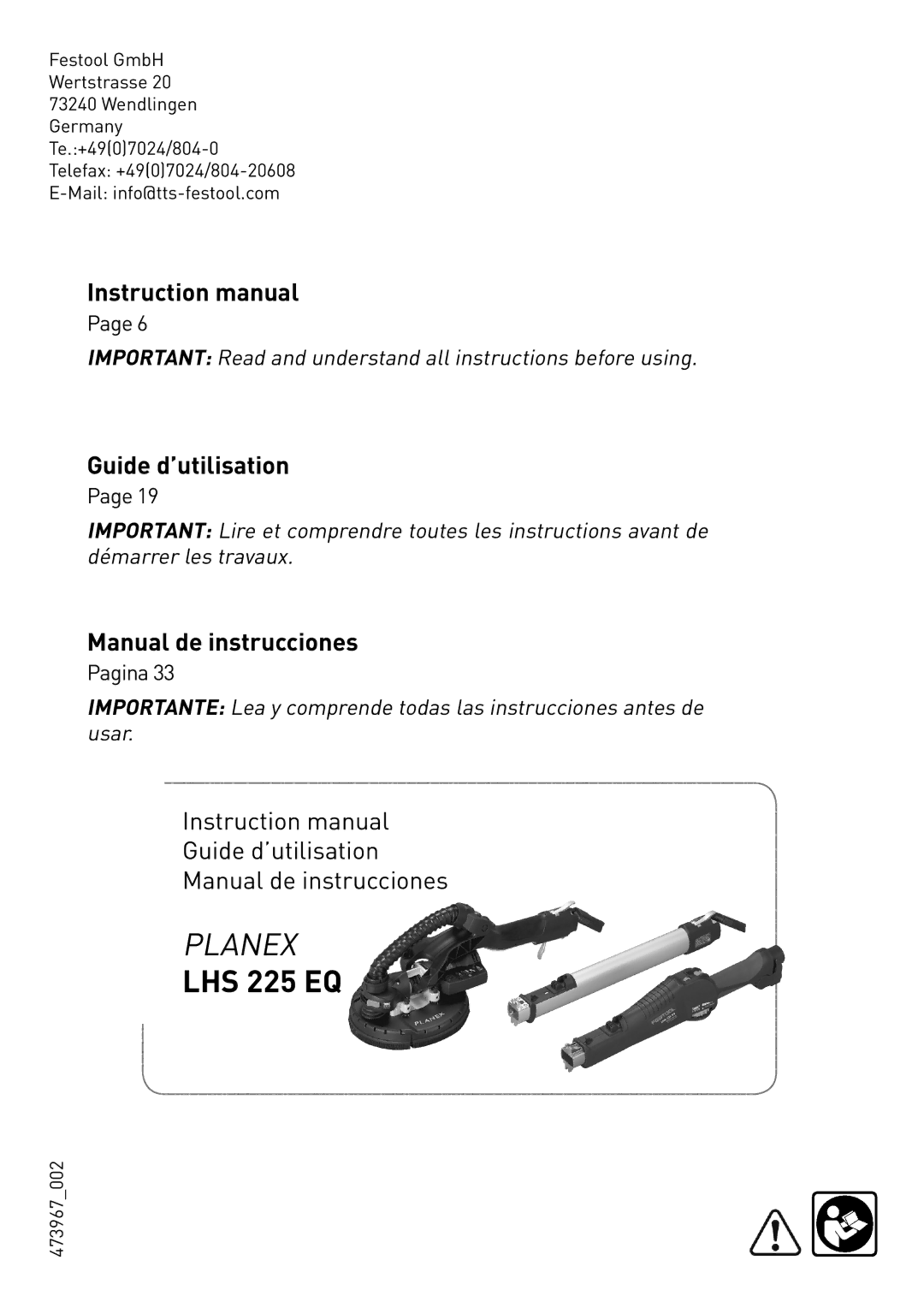 Festool PD571579, PN571579, PI571579 instruction manual 