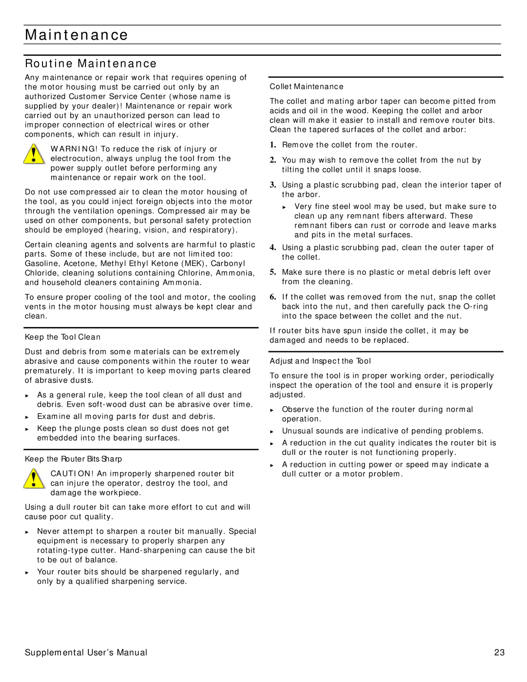 Festool PN574354 user manual Routine Maintenance 