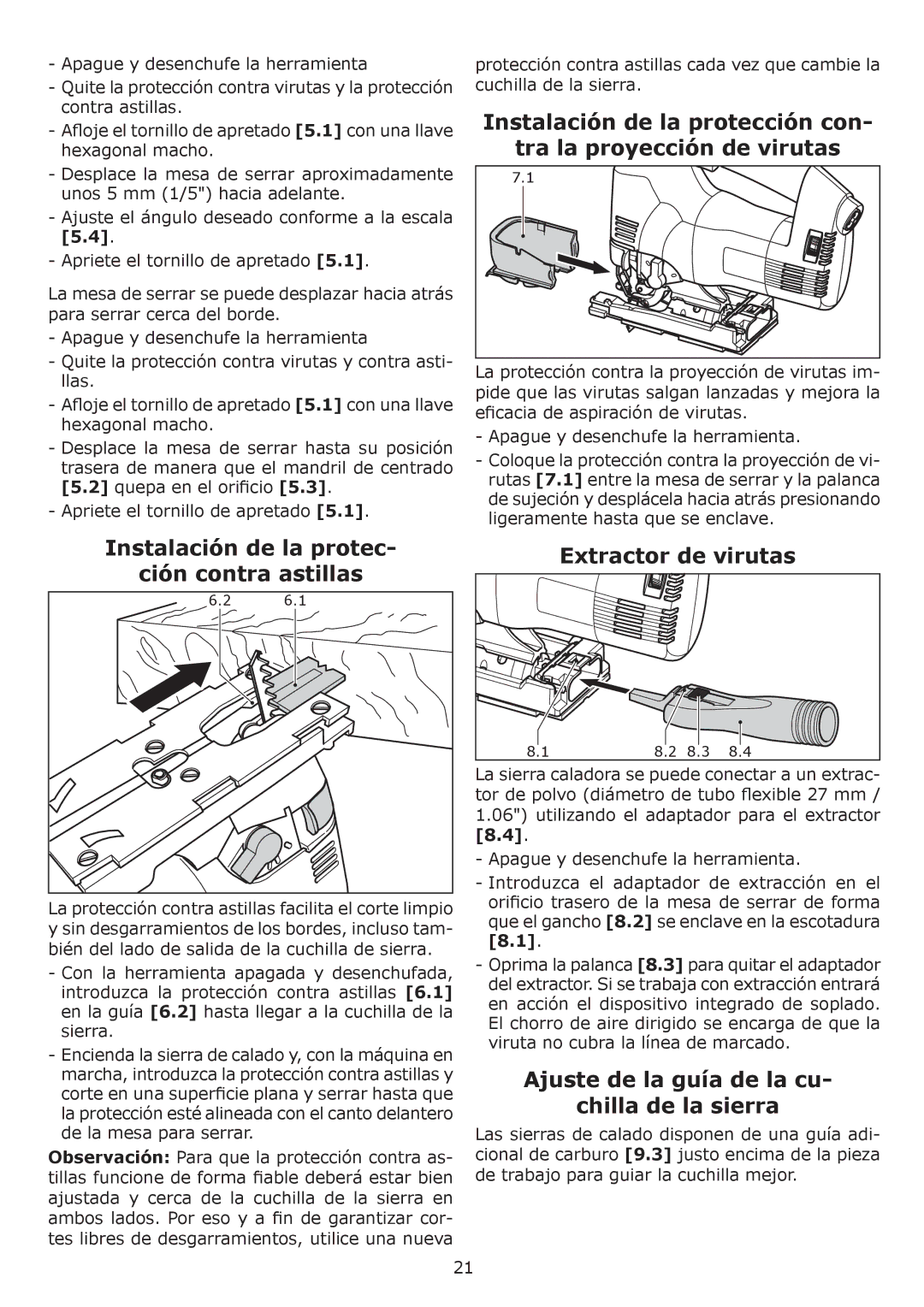 Festool PI561443, PSB 300 EQ, PN561443, PN561455 Instalación de la protec Ción contra astillas, Extractor de virutas 