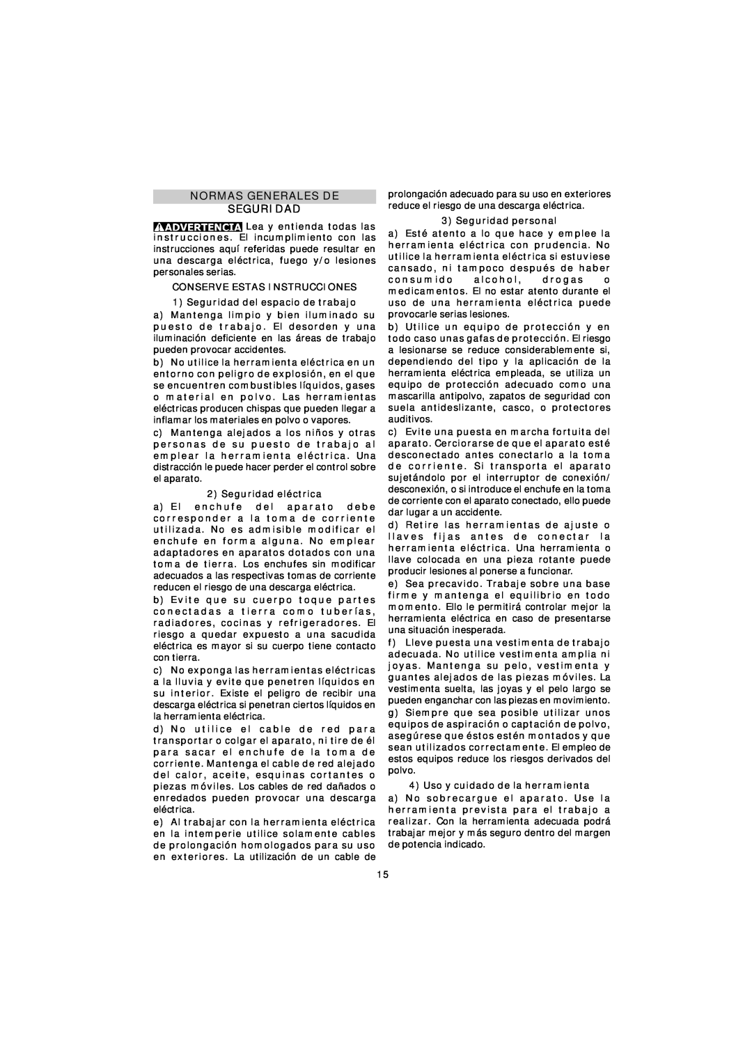 Festool RO 150 E instruction manual Normas Generales De Seguridad 