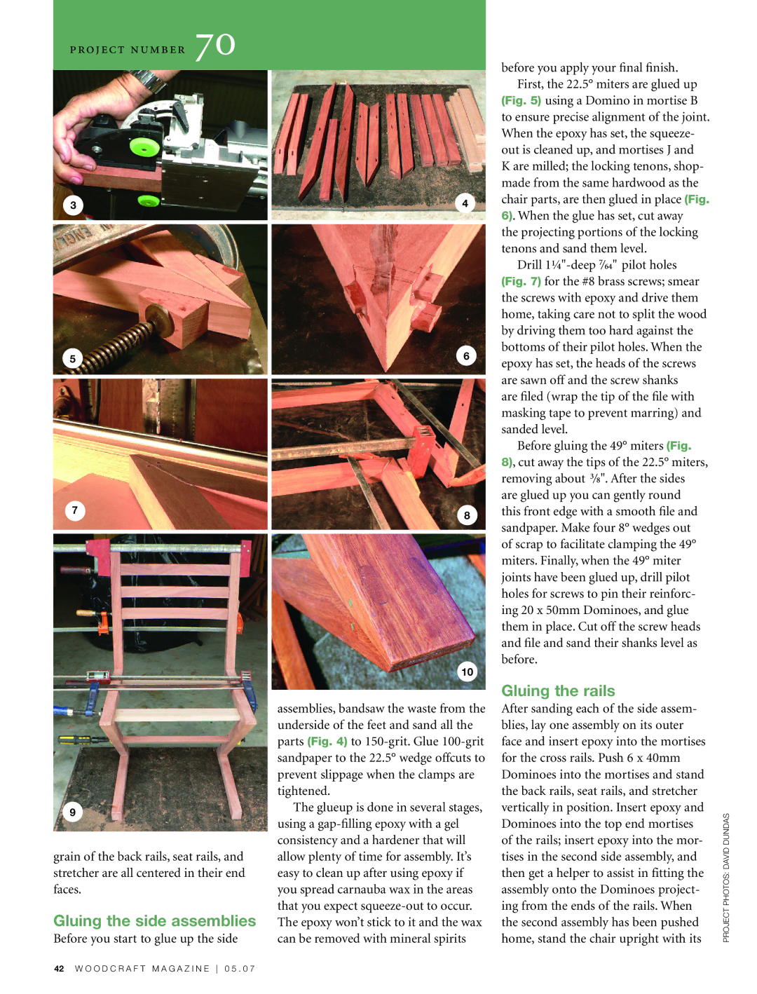 Festool Zigzag Chair manual Gluing the side assemblies, Gluing the rails 