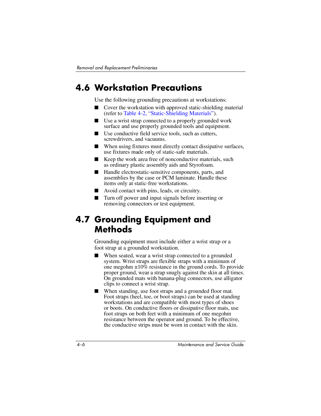 FHP DV1400 manual Workstation Precautions, Grounding Equipment and Methods 