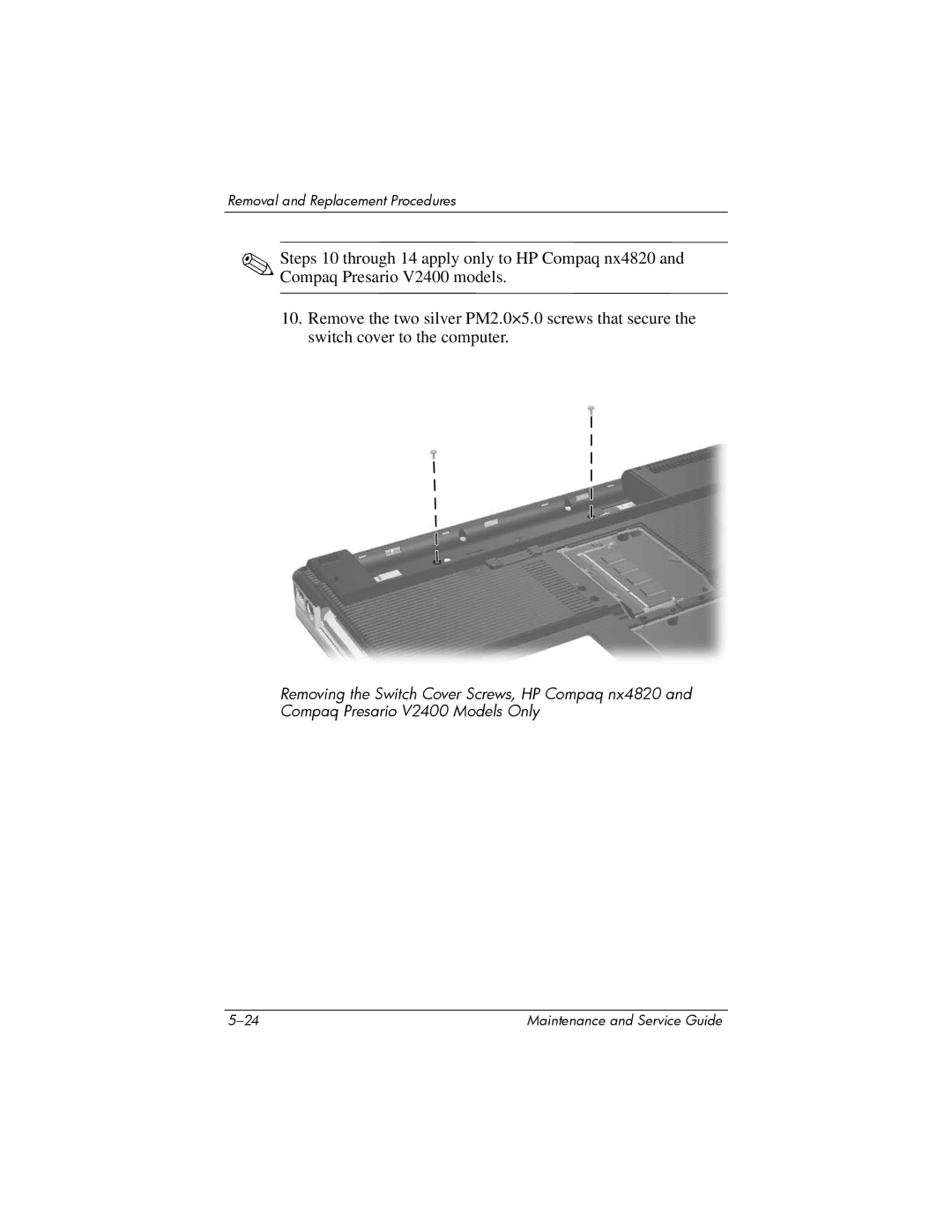 FHP DV1400 manual Removal and Replacement Procedures 