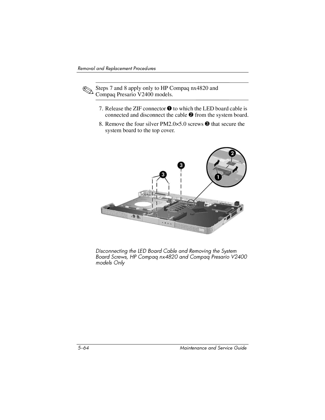 FHP DV1400 manual Removal and Replacement Procedures 