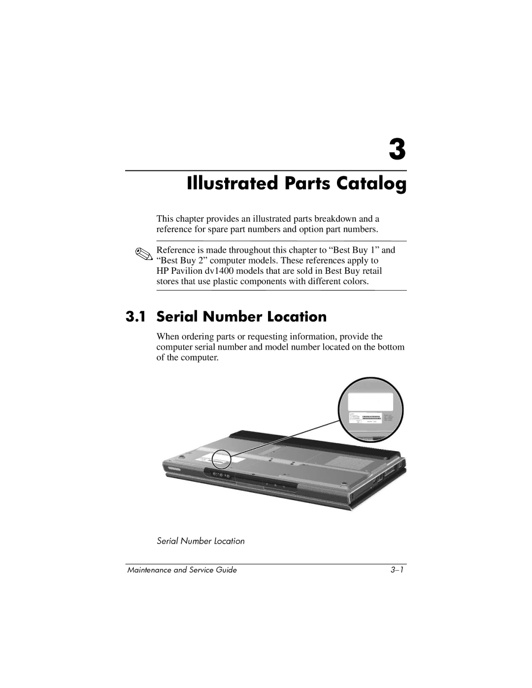 FHP DV1400 manual Illustrated Parts Catalog, Serial Number Location 