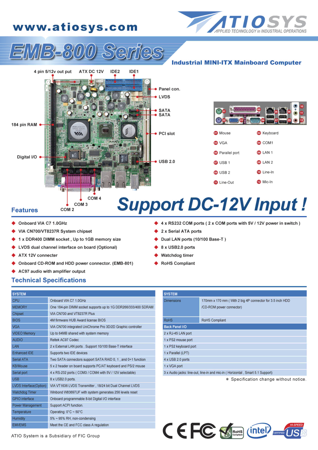 FIC EMB-800 Series manual 