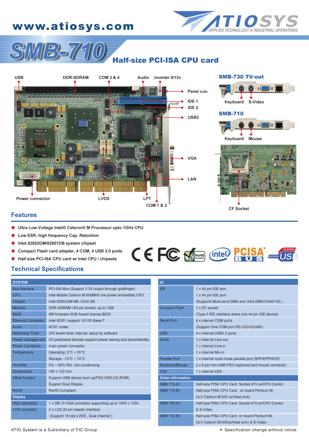 FIC SMB-710 manual 