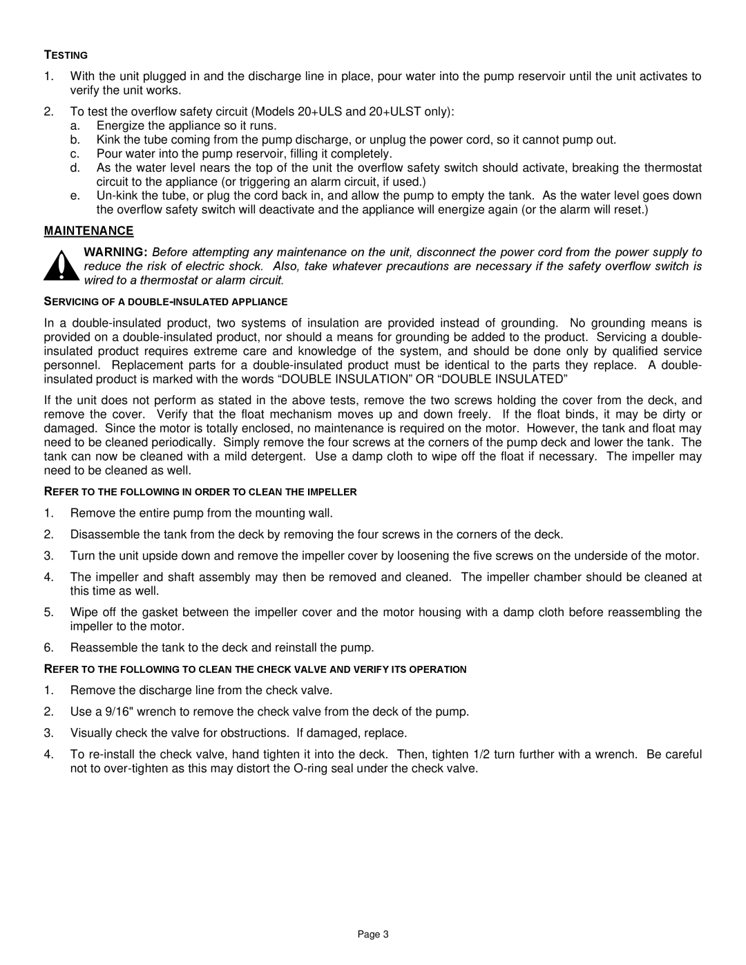 Field Controls 20+UL instruction sheet Maintenance 