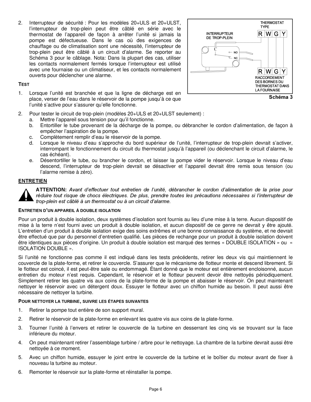 Field Controls 20+UL instruction sheet Entretien, Isolation Double » 