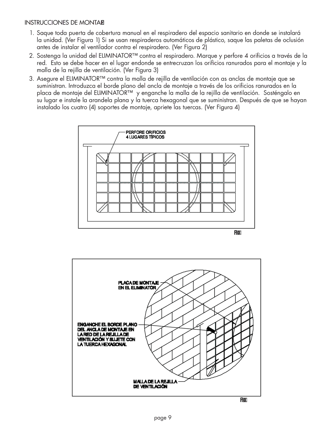 Field Controls 46267300, EL-1R installation instructions Instrucciones DE Montaje 