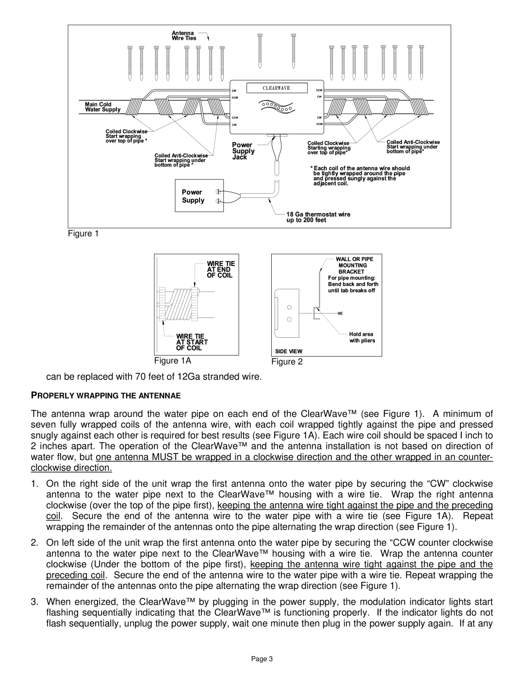 Field Controls CW-HD-4 specifications Can be replaced with 70 feet of 12Ga stranded wire 