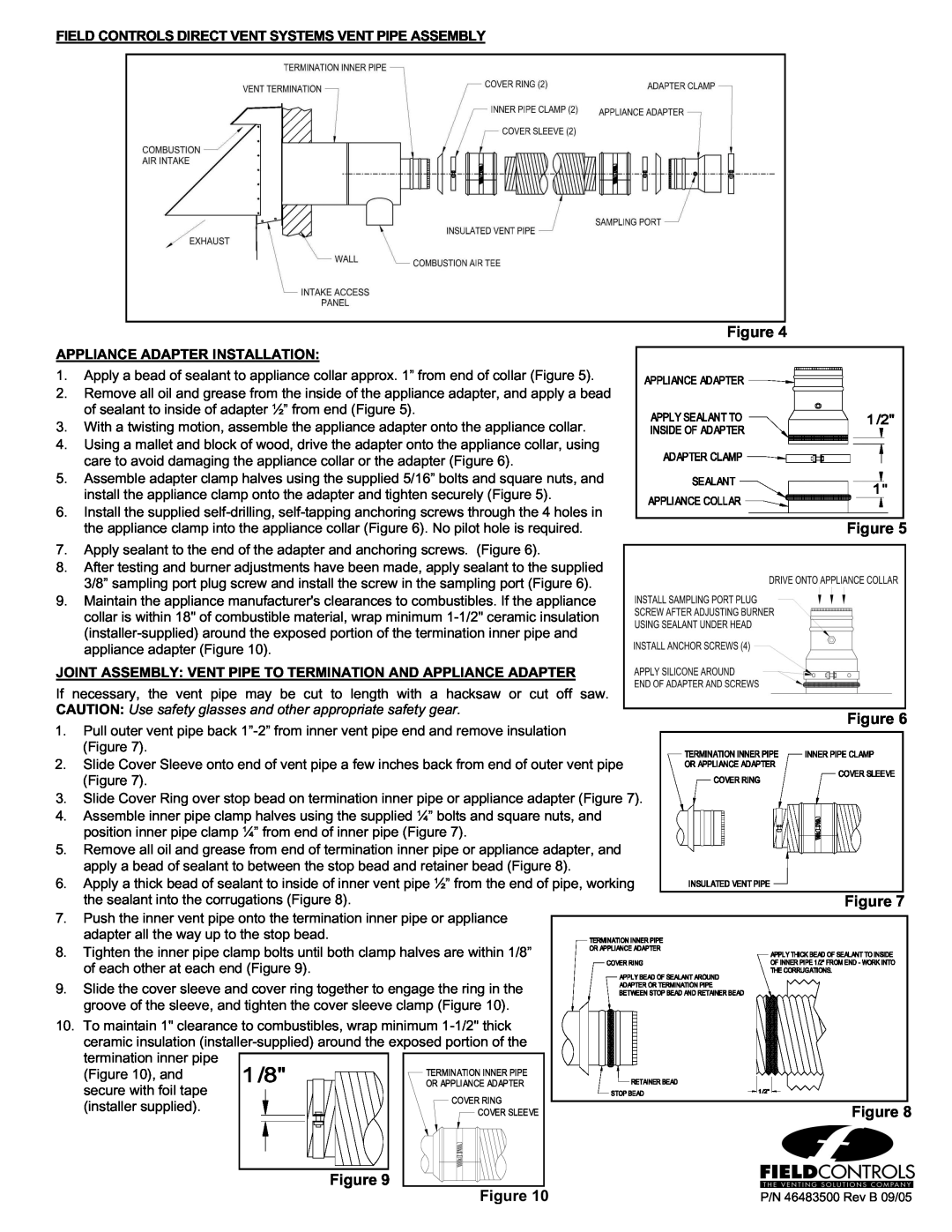 Field Controls FDVS installation instructions Appliance Adapter Installation 