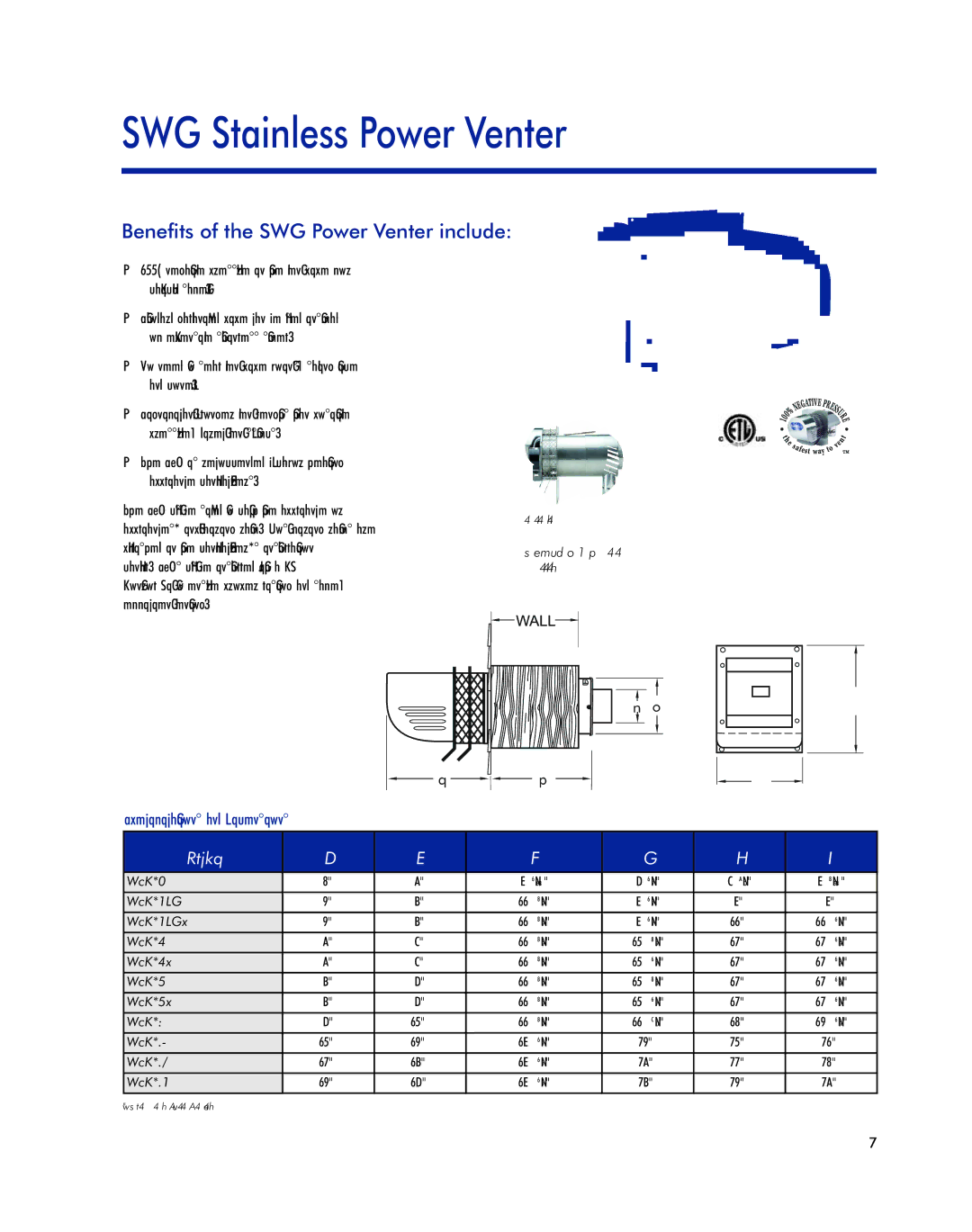 Field Controls Oil Venting Systems manual SWG Stainless Power Venter, Model 