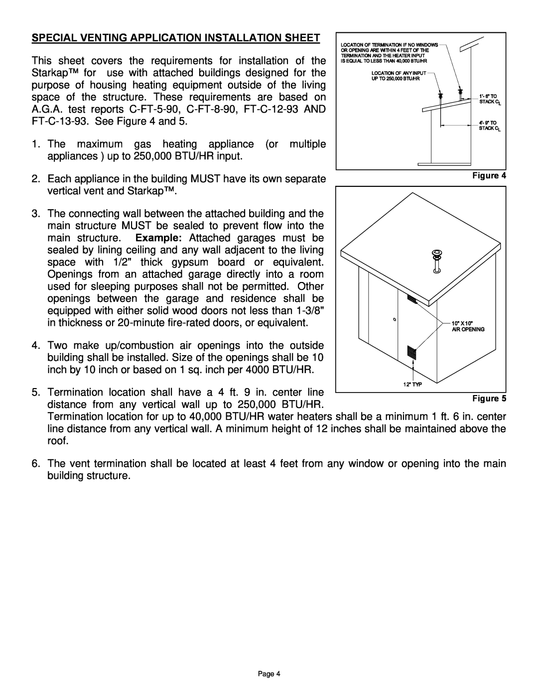 Field Controls SK-1 manual Special Venting Application Installation Sheet 