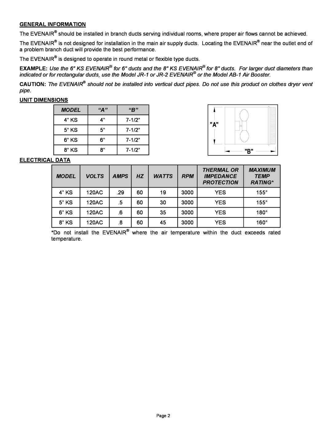 Field Controls TB26TB manual General Information, Unit Dimensions, Electrical Data 