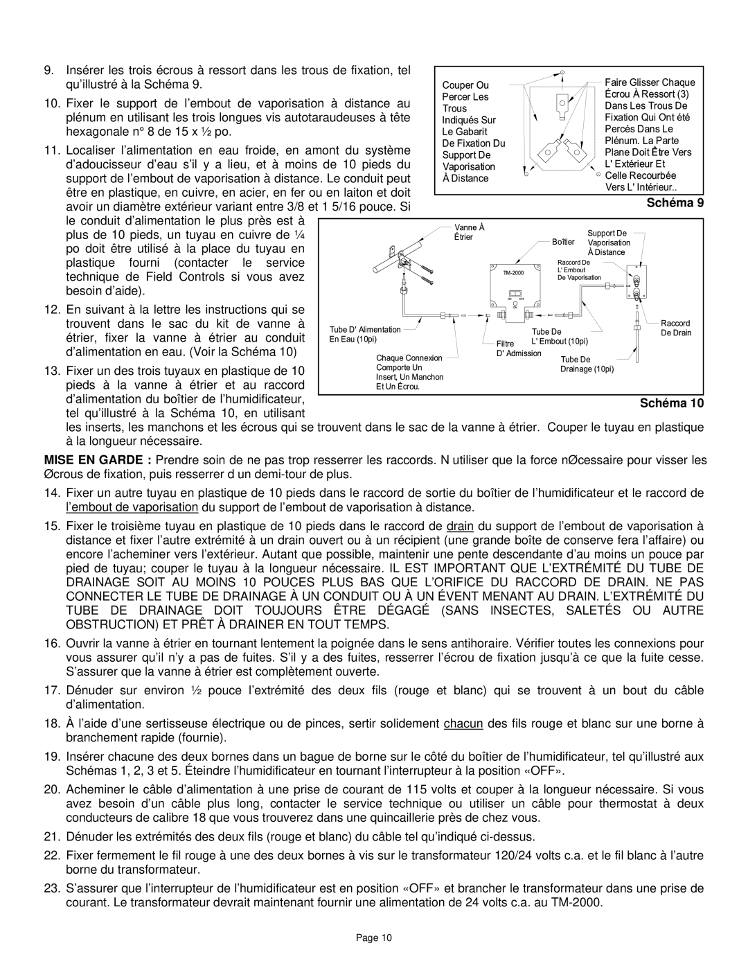 Field Controls TM-2000 instruction manual Schéma 