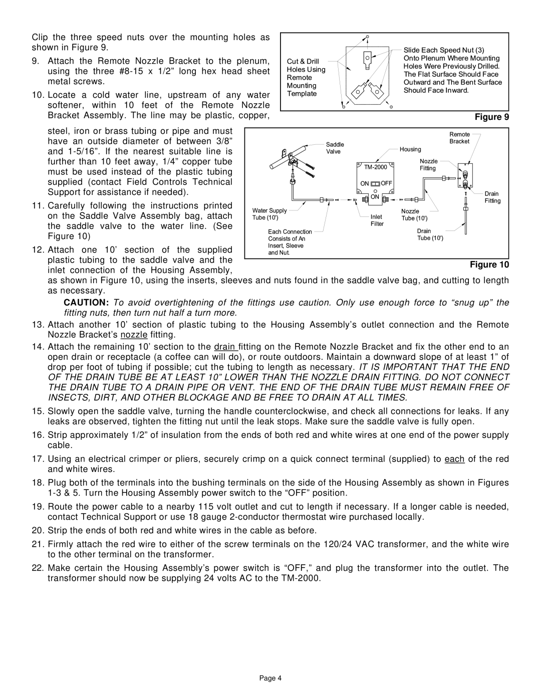 Field Controls TM-2000 instruction manual 