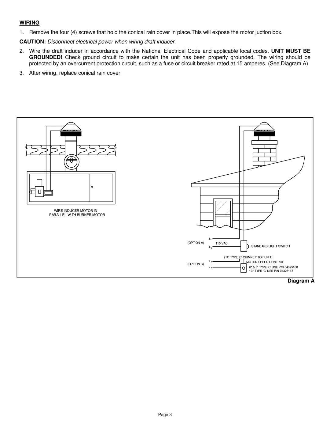 Field Controls TYPE C manual Wiring 