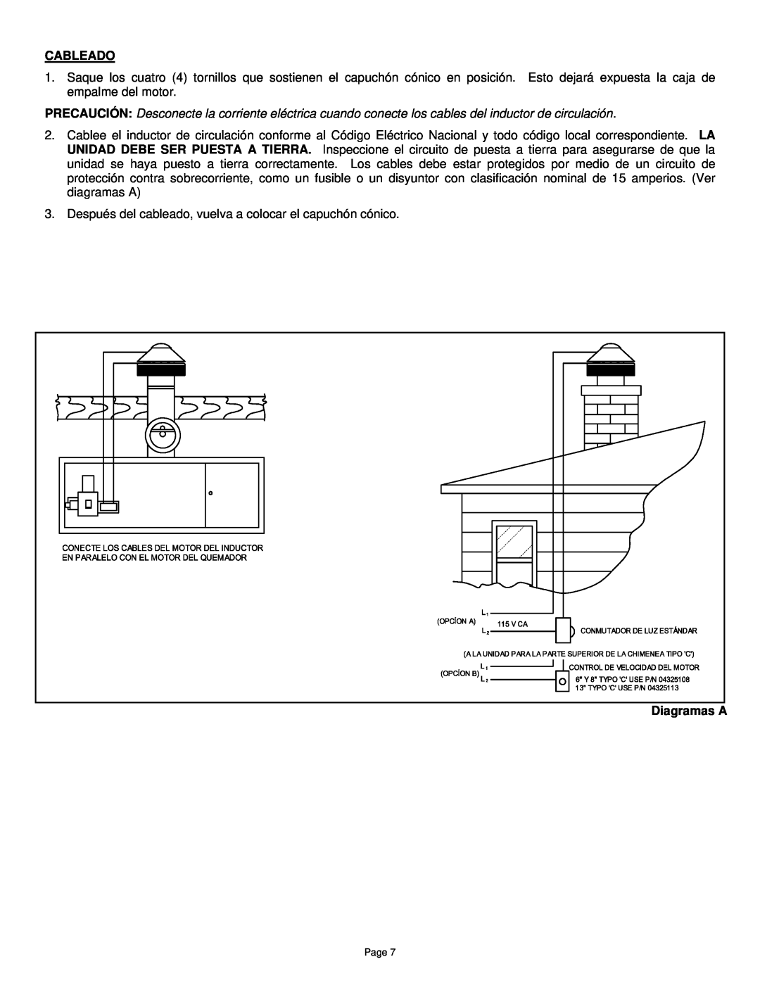 Field Controls TYPE "C manual Cableado, Diagramas A 