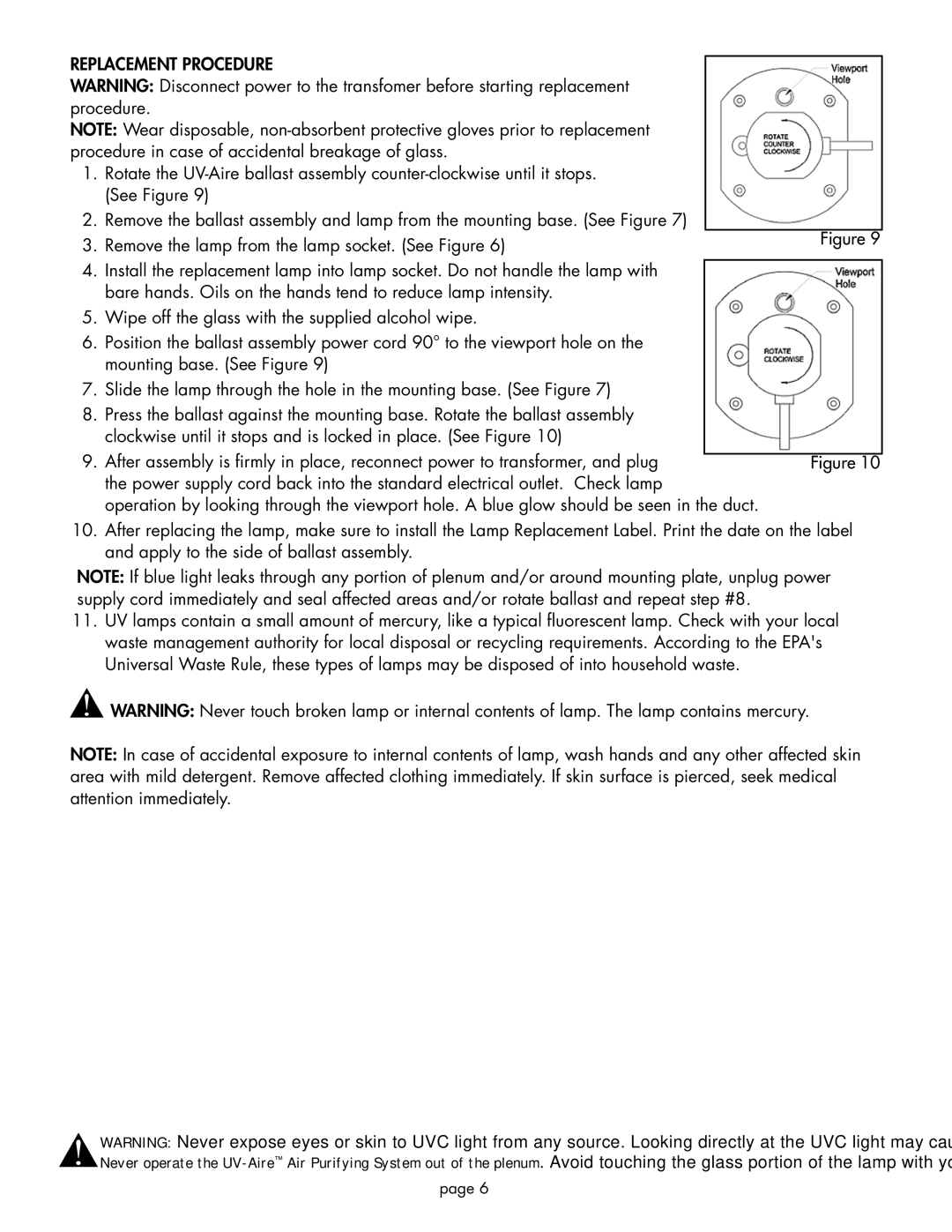 Field Controls UV-16/24 installation instructions Replacement Procedure 