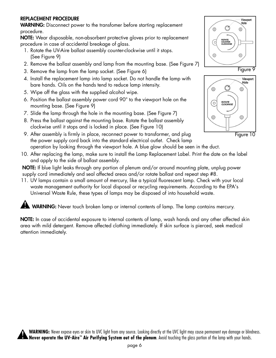 Field Controls UV-16/24 installation instructions Replacement Procedure 