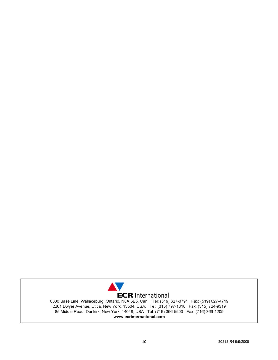 Field Controls WML-C, MPL-B manual Tel 716 Fax 716 