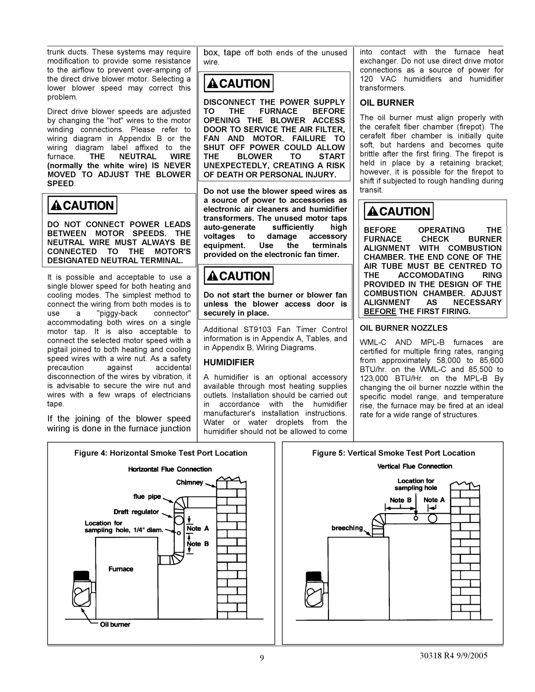 Field Controls MPL-B, WML-C manual Humidifier, OIL Burner 