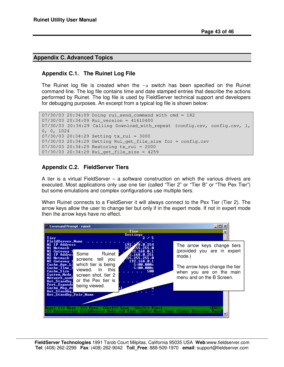 FieldServer 1.1 user manual Appendix C.2. FieldServer Tiers 