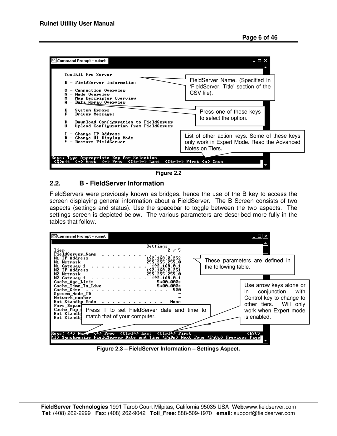 FieldServer 1.1 user manual FieldServer Information Settings Aspect 