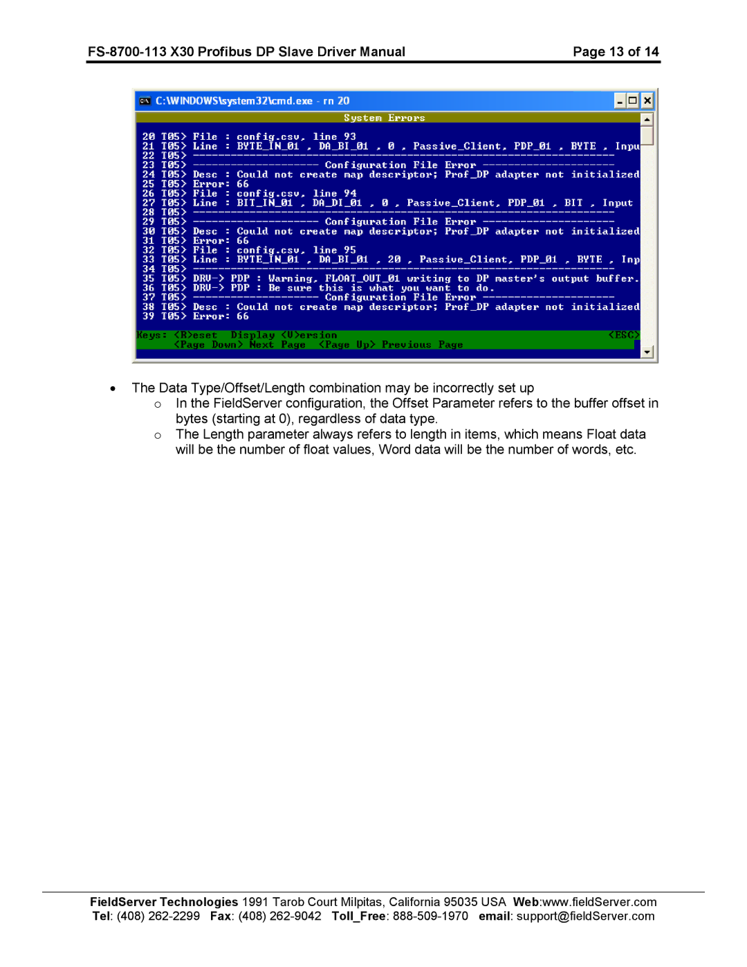 FieldServer FS-8700-113 instruction manual 