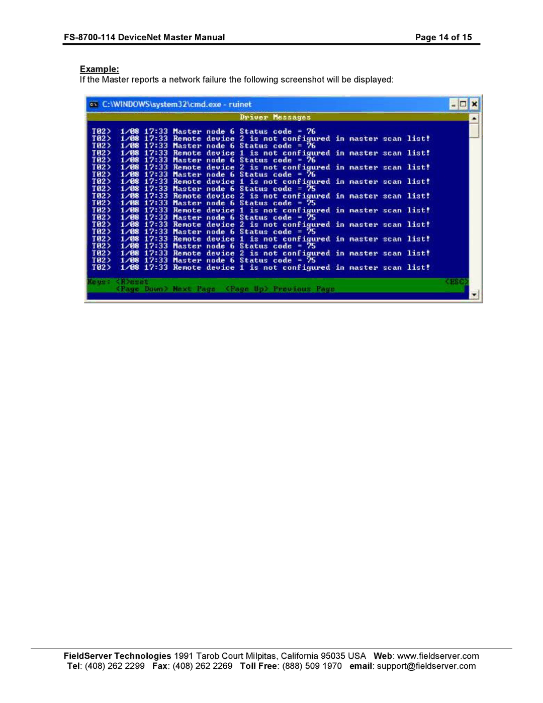 FieldServer FS-8700-114 X30 instruction manual 